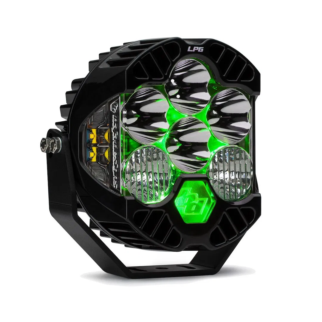 270016 – BAJA DESIGN Driving/ Fog Light, LED Bulb 6 LED Bulbs Driving/ Combo Beam 11225 Total Lumens Clear Lens Green...